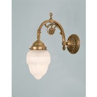 Elegante Wandlampe Berliner Messing Glas E27 Ornamente von Berliner Messingleuchten GmbH