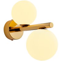 Elegante Wandlampe Messing Glas in Gold Weiß G9 T:24 cm von Zaklad Wielobranzowy Export-Import-Jupiter