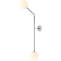 Elegante Wandlampe blendarm Glas Metall T:38 cm in Chrom von ALDEX