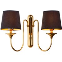 Elegante Wandleuchte Messing Stoff H:37 cm E27 blendarm von Zaklad Wielobranzowy Export-Import-Jupiter