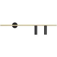 Elegante Wandleuchte Metall in Messing Schwarz H:17 cm von ALDEX