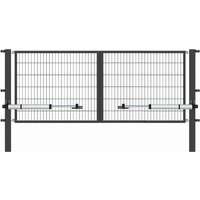 Elektr. Gartentor Flex 6, 2-flg., Breite 3000 mm 1000 mm RAL 6005 Moosgrün Zum Einbetonieren