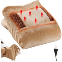Elektrische Heizdecke – Tragbarer Heizumhang – Kuscheldecke – Warme Decke – Heizdecke – Heizumhang – Multifunktionale USB-Decke – Braun