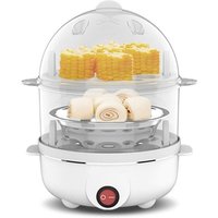 Elektrischer Eierkocher, Doppelschichtiger Multifunktions-Eierkocher, Maismilch, Dampfgarer für schnelles Frühstück, EU-Stecker Elektrischer Eierkocher, Doppelschichtiger Multifunktions-Eierkocher, Maismilch, Dampfgarer für schnelles Frühstück, EU-Stecker