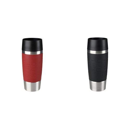 Emsa Standard-Design Travel Mugs, schwarz/rot, 2 x 360ml von Emsa
