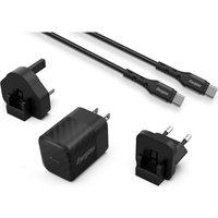 Energizer Ultimate – Multiplug EU/UK/US GaN USB-C 20 W PD-Wandladegerät + USB-C-Kabel (schwarz) von Energizer
