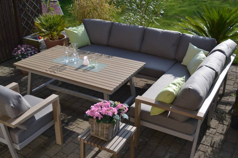 Enviro Wood Ecklounge + Tisch Mailand - lange Seite links