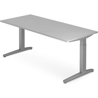 Schreibtisch, C-Fuß höhenverstellbar, BxT 1.800 x 800 mm, grau von Jungheinrich PROFISHOP