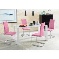 INOSIGN Essgruppe "Normadora", (Set, 5 tlg.), mit Glastisch, Freischwinger belastbar bis 120 KG von Inosign