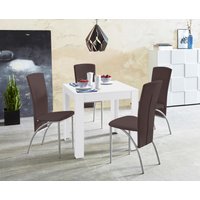 INOSIGN Essgruppe "LynnNico" Set: Esstisch 80 x 80 cm und 4 Stühle mit pflegeleichtem Kunstleder von Inosign