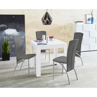 INOSIGN Essgruppe "LynnNico" Set, Set: Esstisch 80 x 80 cm und 4 Stühle mit pflegeleichtem Kunstleder von Inosign