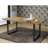 Esstisch 140 breit ABPT401 von Forte Artisan Eiche  / Metall schwarz