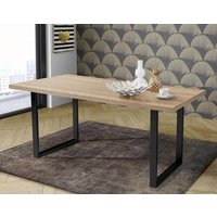 Esstisch 180 breit ABPT403 von Forte Sonoma Eiche  / Metall schwarz