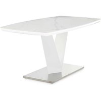 Esstisch ca. 160x90x76 cm Bootsform Weiß