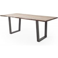 Esstisch inkl Metallgestell 200x100 massiv CALABRIA von MCA Furniture Baumkante Akazie natur lackiert