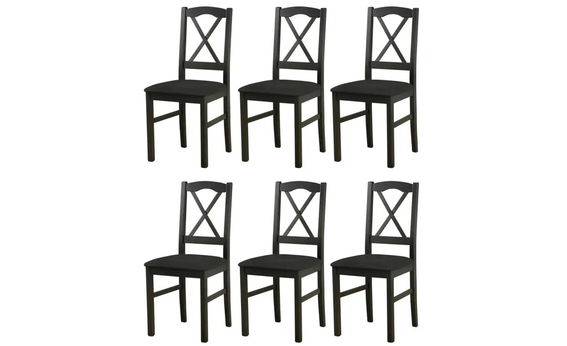 Esszimmerstuhl 6er-Set   ¦ schwarz ¦ Maße (cm): B: 43 H: 94 Stühle > Esszimmerstühle - Möbel Kraft