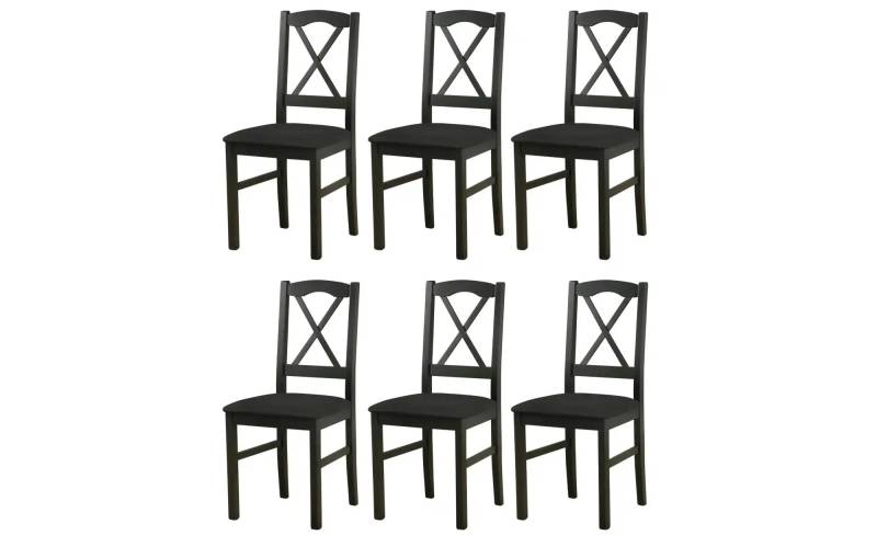 Esszimmerstuhl 6er-Set   ¦ schwarz ¦ Maße (cm): B: 43 H: 94 Stühle > Esszimmerstühle - Möbel Kraft