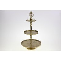Etagere 3-stöckig 27x27x50 cm Gold von Werner Voss
