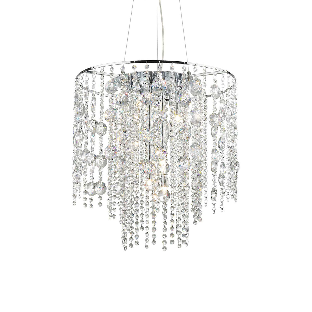 Evasione SP10 Kristallglas Kronleuchter 10-flammig, Chrom, Ø: 51 cm