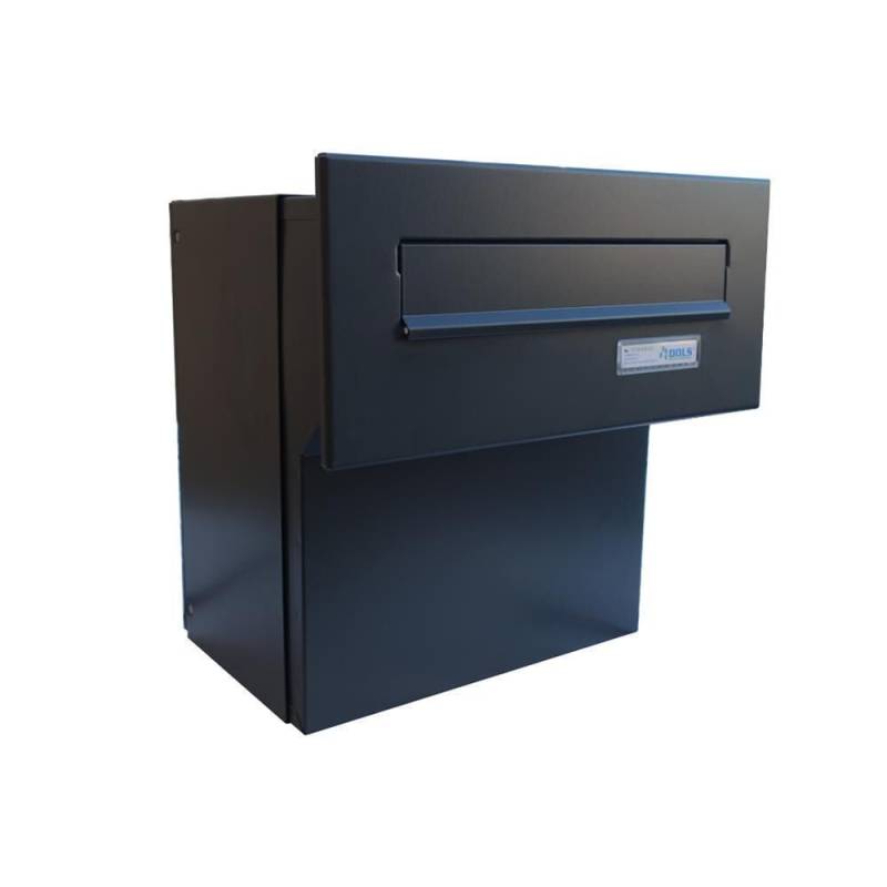 F-042 XXL Mauerdurchwurf Briefkasten in RAL 7016 (Tiefe: 27-40,5 cm) von DOLS