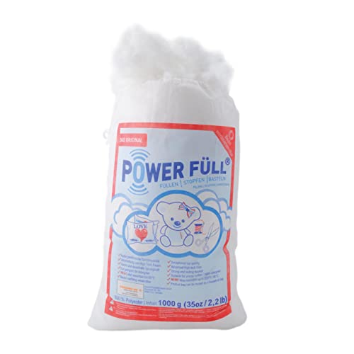 Füllwatte Power Füll 1kg Ökotex antiallergisch waschbar 95°C hochflauschig Kissenfüllung Bastelwatte Füllmaterial Stopfmaterial, aus Polyester Hohlfaser, Weiß Füllwatte Power Füll 1kg Ökotex antiallergisch waschbar 95°C hochflauschig Kissenfüllung Bastelwatte Füllmaterial Stopfmaterial, aus Polyester Hohlfaser, Weiß von POWER FÜLL