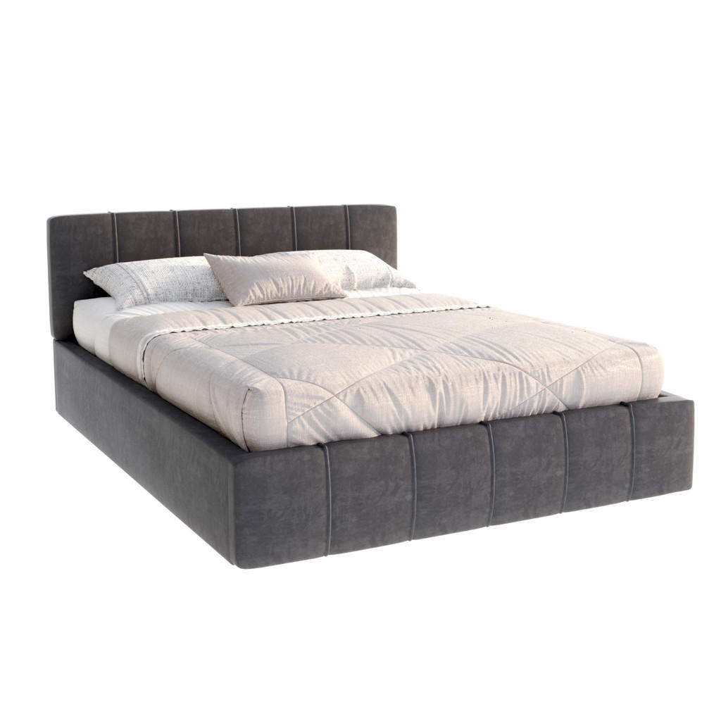 FDM Polsterbett, Graphit, Metall, Birke, Rechteckig, 90x200 cm, Schlafzimmer, Betten, Polsterbetten von FDM