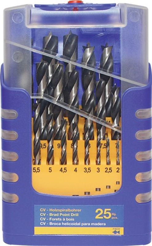 FISCH-TOOLS Holzspiralbohrersatz (25-teilig / Ø 1 - 13 mm 0,5mm steigend) - 0120025K01 von FISCH-TOOLS