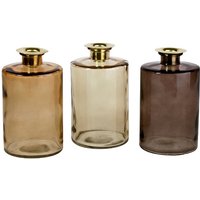 FLASCHE Kerzenhalter 3er Set 9x15cm braun / gold von Werner Voß