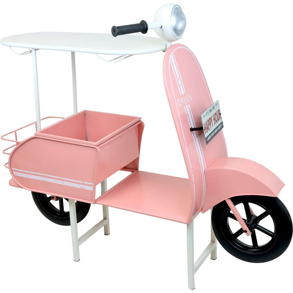 Furnaro Rollerbar, Rosa, Metall, 105x121x52 cm, Esszimmer, Barmöbel, Bartische von FURNARO