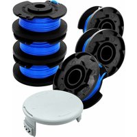 Ryobi - Fadentrimmer-Fadenspule für One+ 18 v, 24 v und 40 v Fadentrimmer, 6 Freischneider-Fadenspulen mit 1 Spulenabdeckung, Länge 3,35 m, von Ryobi