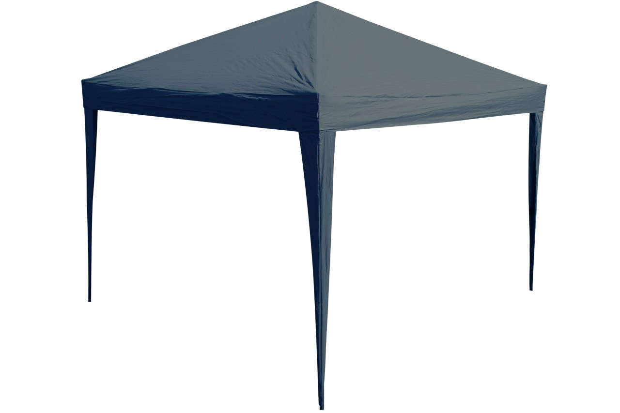 Faltpavilion grau 3 x 3 m PE Gewebe Stahlrahmen Garten Pavillon mit Tasche