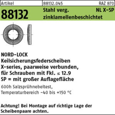 Federscheiben ART 88132 Nord-Lock X-series NLX8sp( 8,4 x 16,6x 2,29) von Nobrand