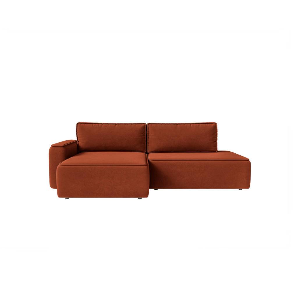 Fedve Ecksofa, Rost, Textil, L-Form, 260x165 cm, Wohnzimmer, Sofas & Couches, Wohnlandschaften, Ecksofas von Fedve
