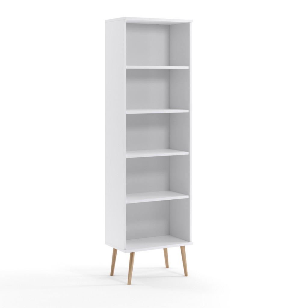 Fedve Standregal, Weiß, Holzwerkstoff, 46x180x32 cm, Wohnzimmer, Regale, Bücherregale von Fedve