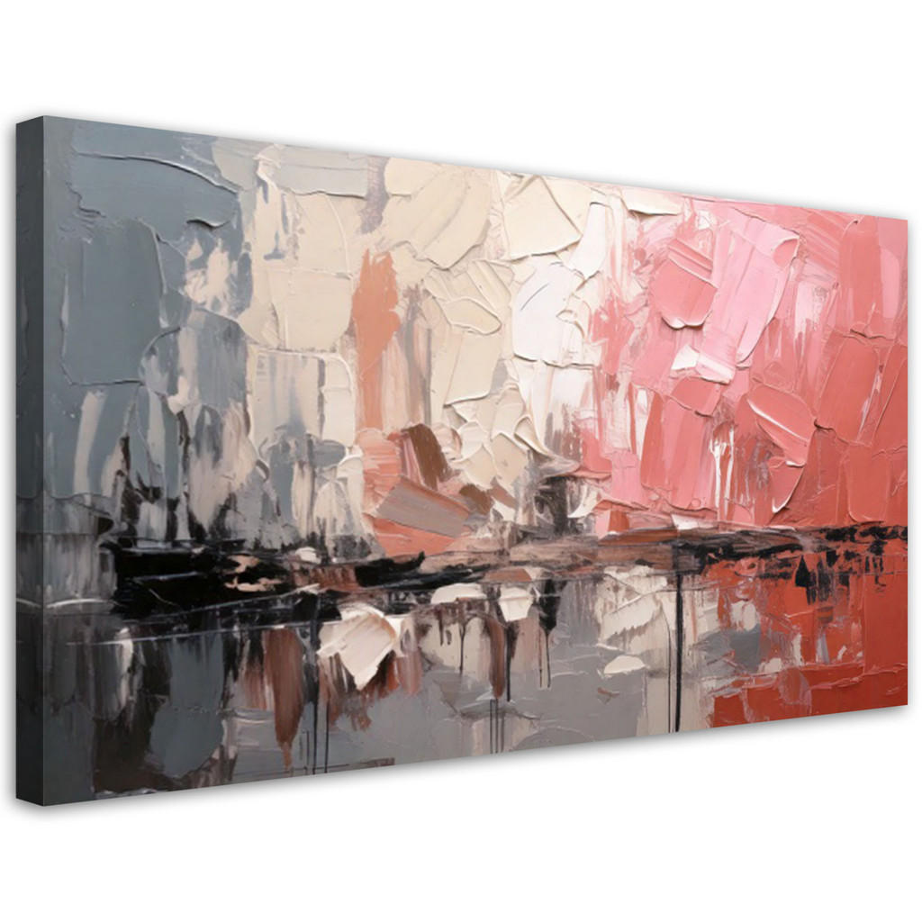 Feeby Leinwandbild, Rosa, Textil, Abstrakt, Rechteckig, 80x40 cm, Bilder und Zubehör, Wandbilder, Leinwandbilder von Feeby