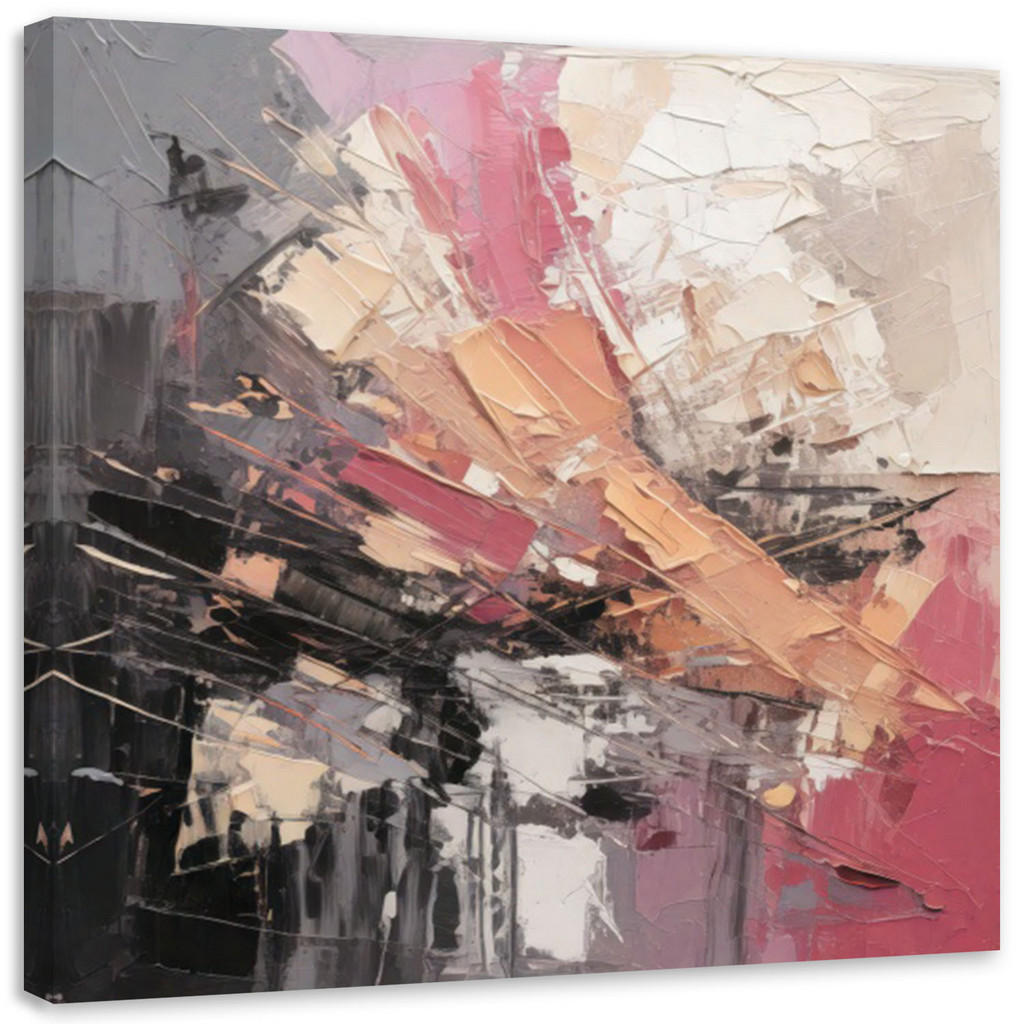 Feeby Leinwandbild, Rosa, Textil, Abstrakt, Quadratisch, 50x50 cm, Bilder und Zubehör, Wandbilder, Leinwandbilder von Feeby