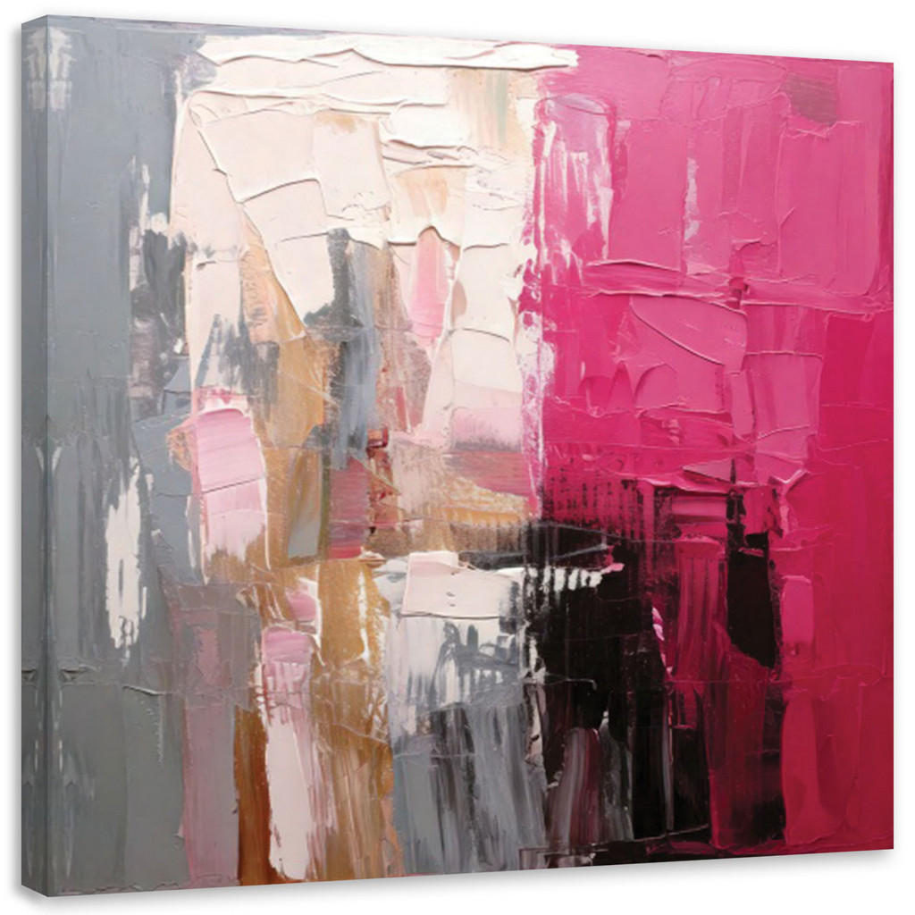 Feeby Leinwandbild, Rosa, Textil, Abstrakt, Quadratisch, 40x40 cm, Bilder und Zubehör, Wandbilder, Leinwandbilder Feeby Leinwandbild, Rosa, Textil, Abstrakt, Quadratisch, 40x40 cm, Bilder und Zubehör, Wandbilder, Leinwandbilder von Feeby