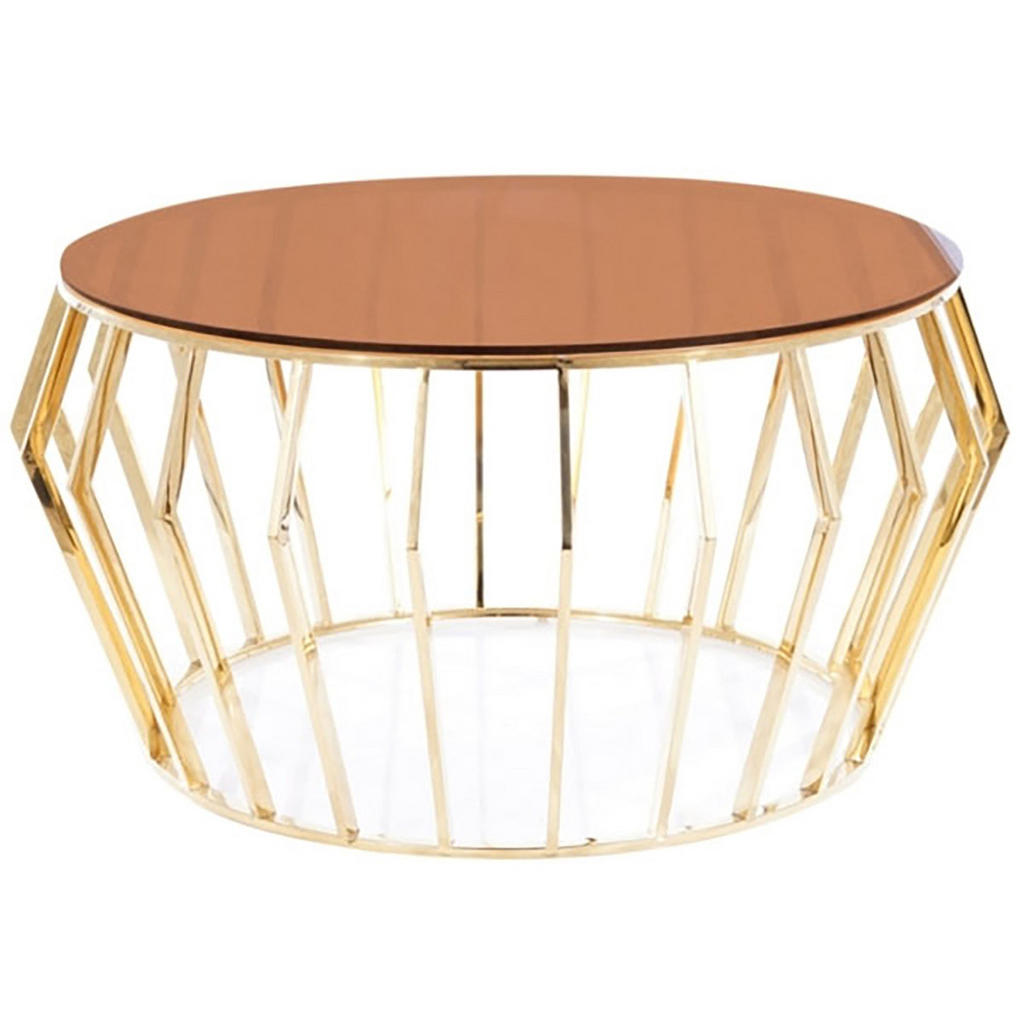 Feldmann-Wohnen COUCHTISCH Gold, Braun Feldmann-Wohnen COUCHTISCH Gold, Braun