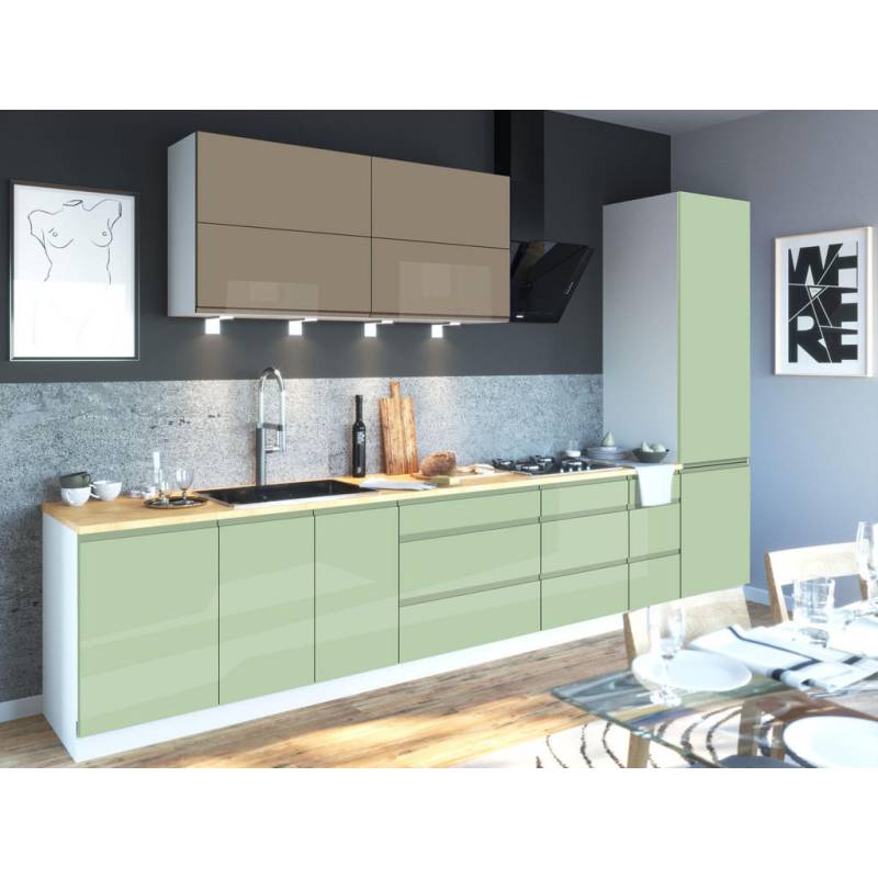 Feldmann-Wohnen KÜCHENZEILE Grün, Beige