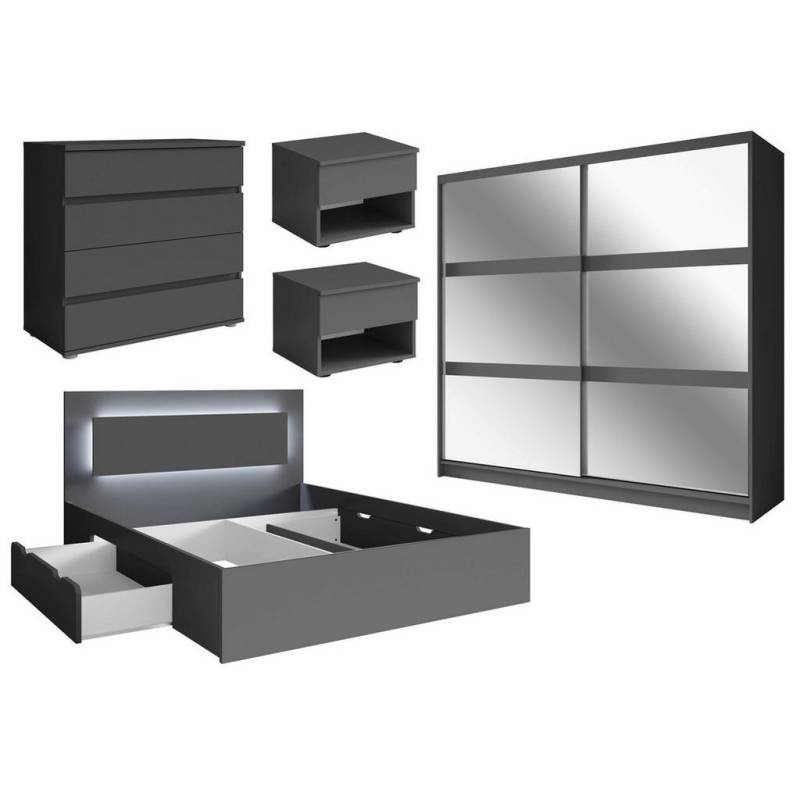 Feldmann-Wohnen SCHLAFZIMMER-SET Grau