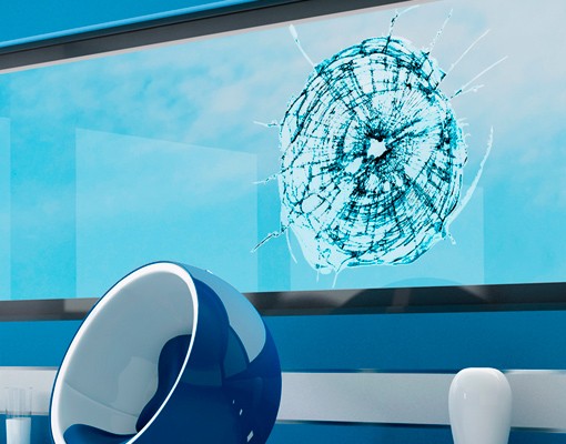 Fensteraufkleber Splitterndes Glas
