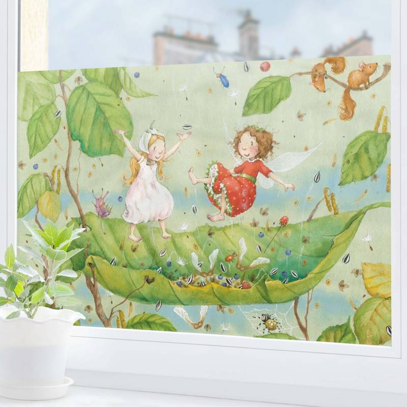 Fensterfolie Erdbeerinchen Erdbeerfee - Trampolin