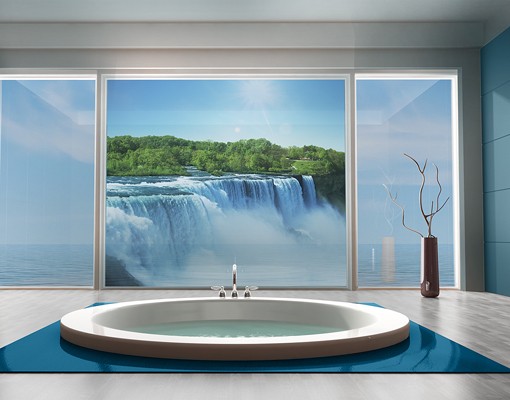 Fensterfolie Wasserfalllandschaft