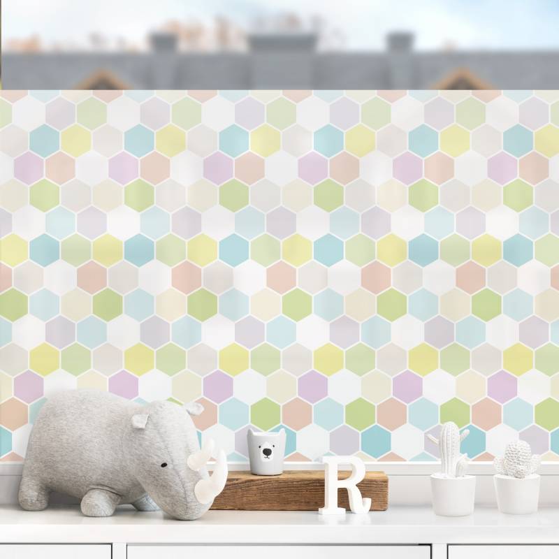 Fensterfolie No.YK52 Sechseck Pastell