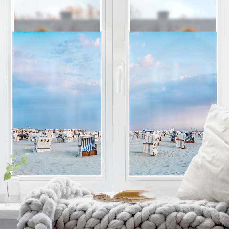 Fensterfolie Strandkörbe an der Nordsee
