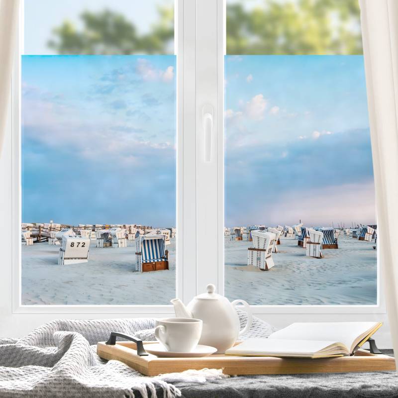 Fensterfolie Strandkörbe an der Nordsee