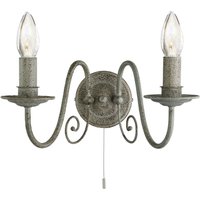 Filigrane Wandleuchte mit Schalter Grau 2x E14 Metall Filigrane Wandleuchte mit Schalter Grau 2x E14 Metall von Searchlight