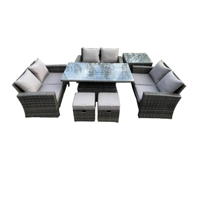 Fimous GARTEN-LOUNGE-SET Dunkelgrau