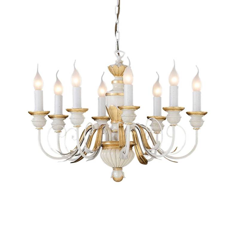 Firenze SP8 Kronleuchter 8-flammig, Weiß, Ø: 64 cm