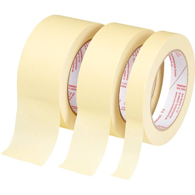 Flachkrepp Klebeband-Set 50 m x 18 mm x 38 mm x 48 mm